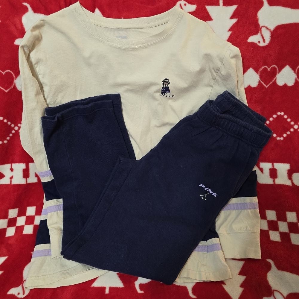 PINK Victoria's Secret Blue Track Pants